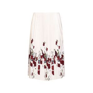 Khaite Women Cream Printed Twill Anya Pleated Midi Skirt